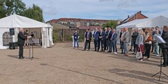 Eindrücke vom symbolischen ersten Spatenstich für den Polizeineubau in Ueckermünde, am 2. September 2026. © 2026 SBL Neubrandenburg