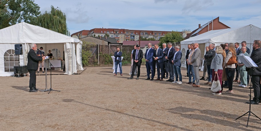 Eindrücke vom symbolischen ersten Spatenstich für den Polizeineubau in Ueckermünde, am 2. September 2026. © 2026 SBL Neubrandenburg