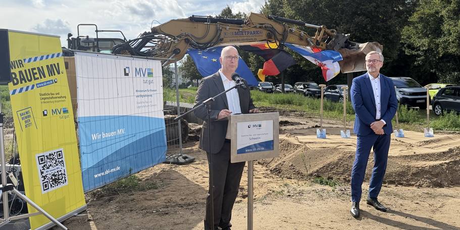 Dr. Andreas Werner ist mit seinem SBL Schwerin für das Bauprojekt verantwortlich. © 2026 Christian Hoffmann (SBL-MV / Ministerium für Finanzen und Digitalisierung MV)
