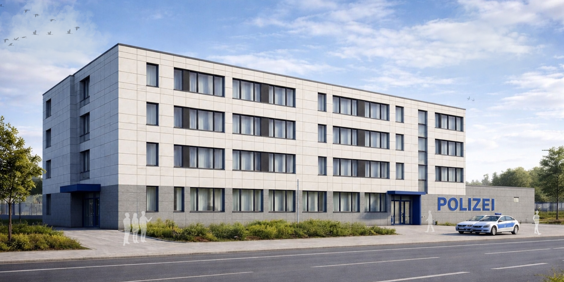 Visualisierung des neuen Polizeigebäudes in Bad Doberan. © 2026 SBL Schwerin
