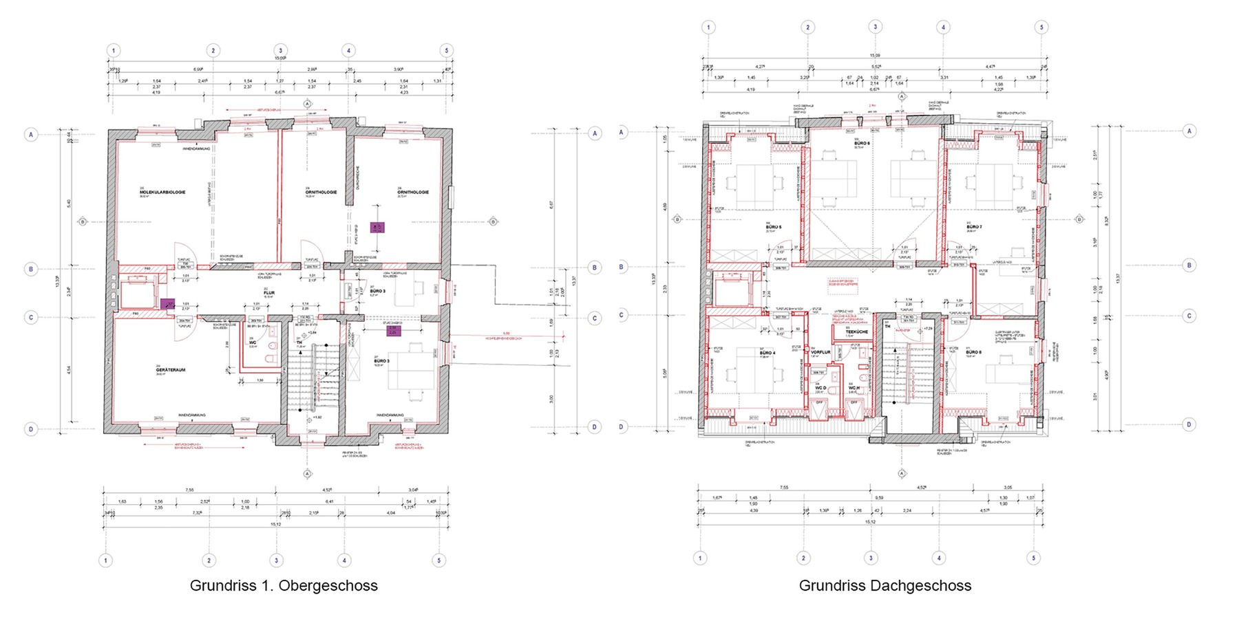 Grundrisse Obergeschoss und Dachgeschoss © 2026 Architekten Johannsen und Partner mbB, Greifswald