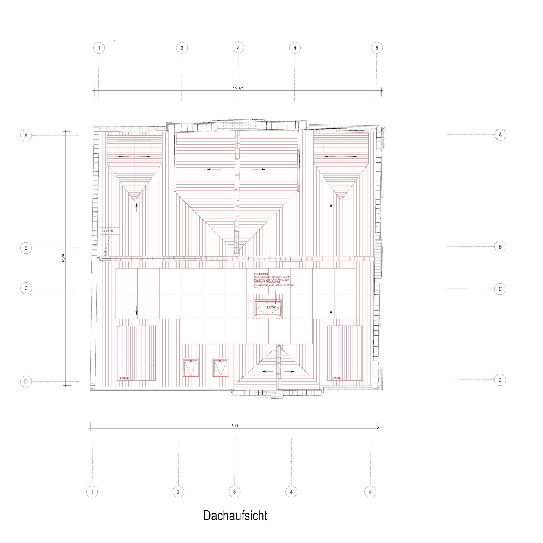 Dachaufsicht mit Photovoltaik-Anlage auf der Südseite © 2026 Architekten Johannsen und Partner mbB, Greifswald